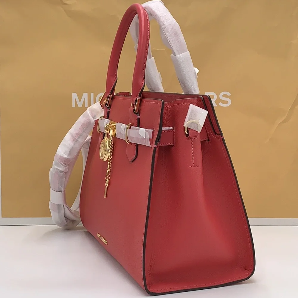 MICHAEL KORS HAMILTON MEDIUM SATCHEL   COLOR: LIGHT BERRY SHERBET  NWT - Picture 8 of 14